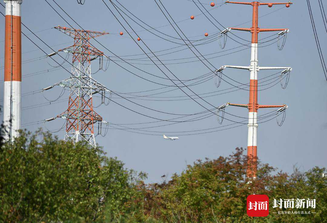 好看又实用！成都双流机场旁的电线杆涂上了橙白“彩妆”